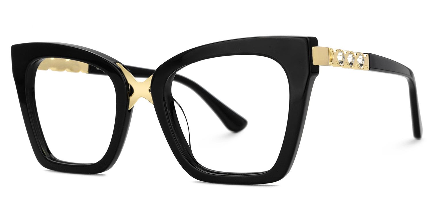 Darlyn Women's black Glasses in Cateye Full-Frame  | ZEELOOL UK1