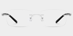 Adeline Silver Rectangle Glasses0