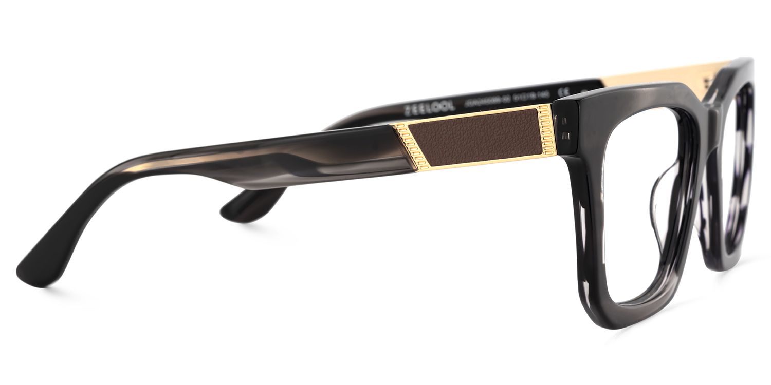 Nichole Square Black Frame Eyeglasses for Men | ZEELOOL UK4