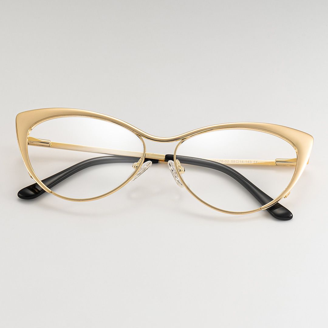 Ellen Cateye Gold Metal Frame Glasses for Women0