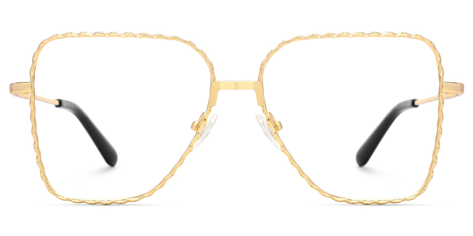 Alisandra Oversized Metal Frame Glasses with Aviator Shape0