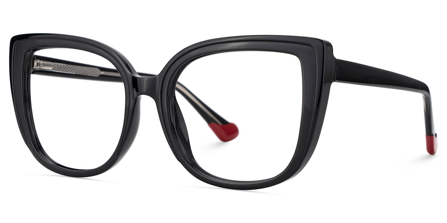 Fenn Cateye Black Glasses2