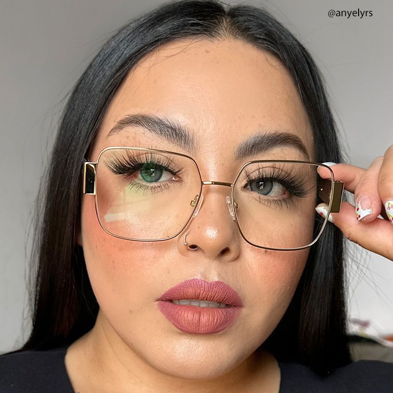 Porsha Designer Eyeglasses in Square Gold Frame4