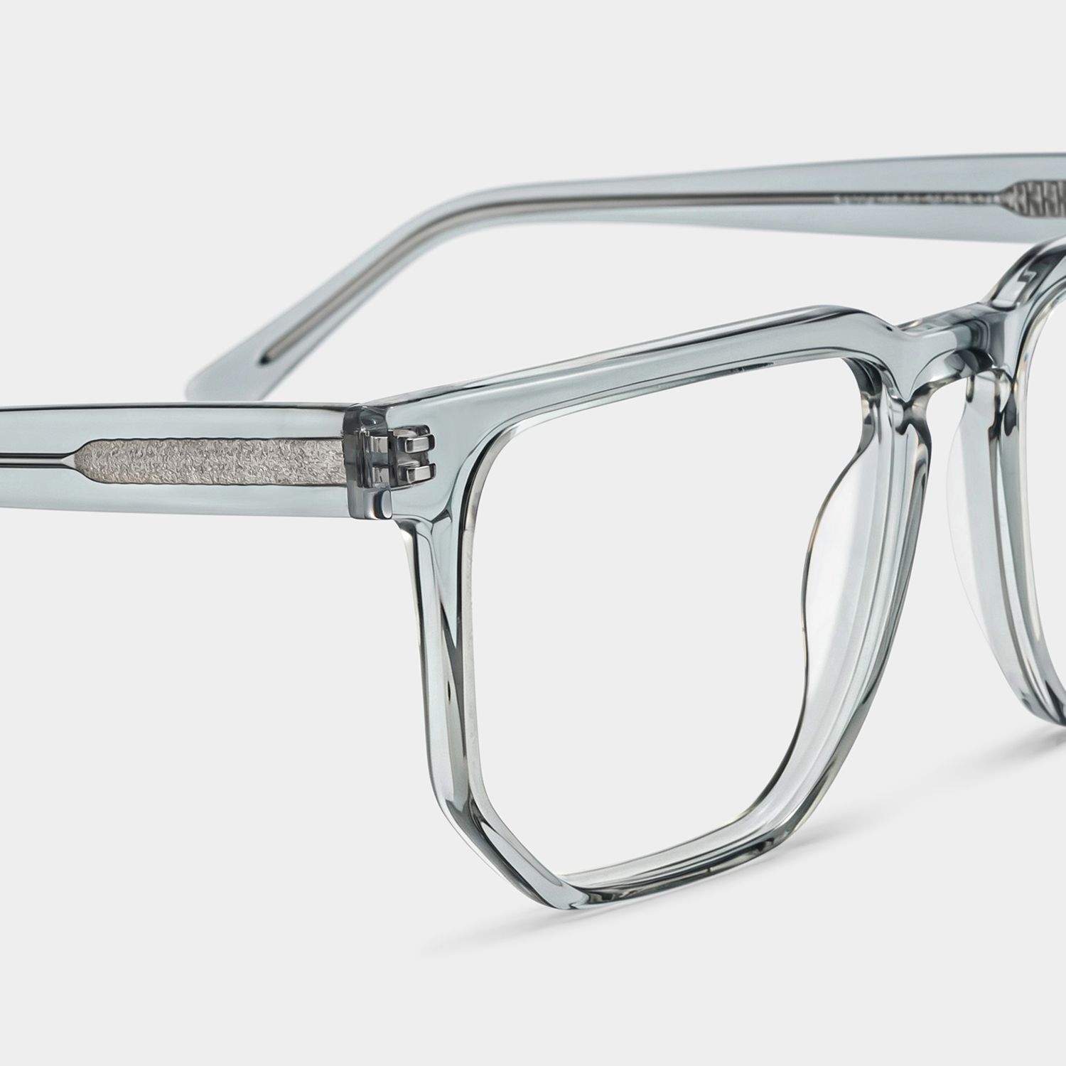 Matherne Square Clear Gray Eyeglasses | ZEELOOL UK4