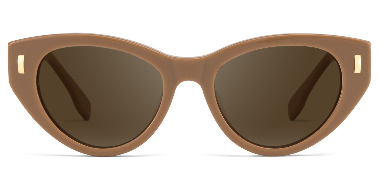 Azura Brown Cat Eye Polarized Sunglasses Online | ZEELOOL UK0