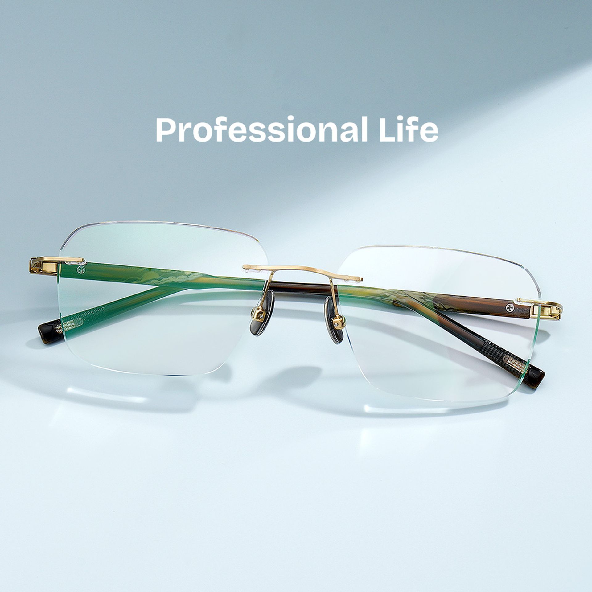 Claire Rectangle Gold Frame Eyeglasses for Man| ZEELOOL UK1