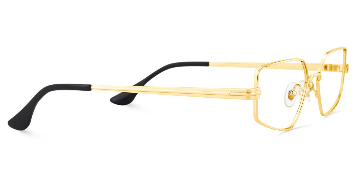 Rectangle Gold Eyeglasses- Lyle Metal Frame Glasses3