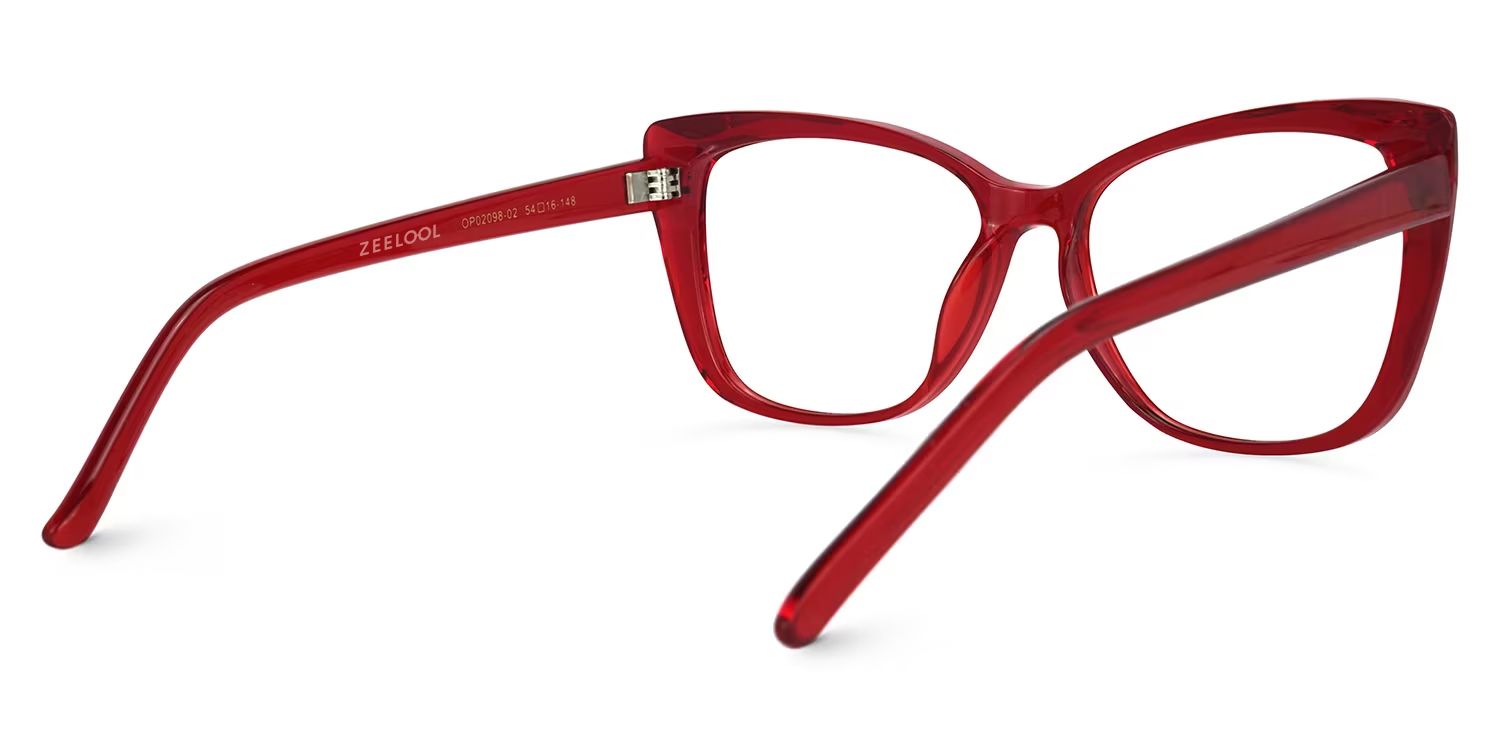 Farris Red Cat eye Frame Glasses for Women | ZEELOOL UK4