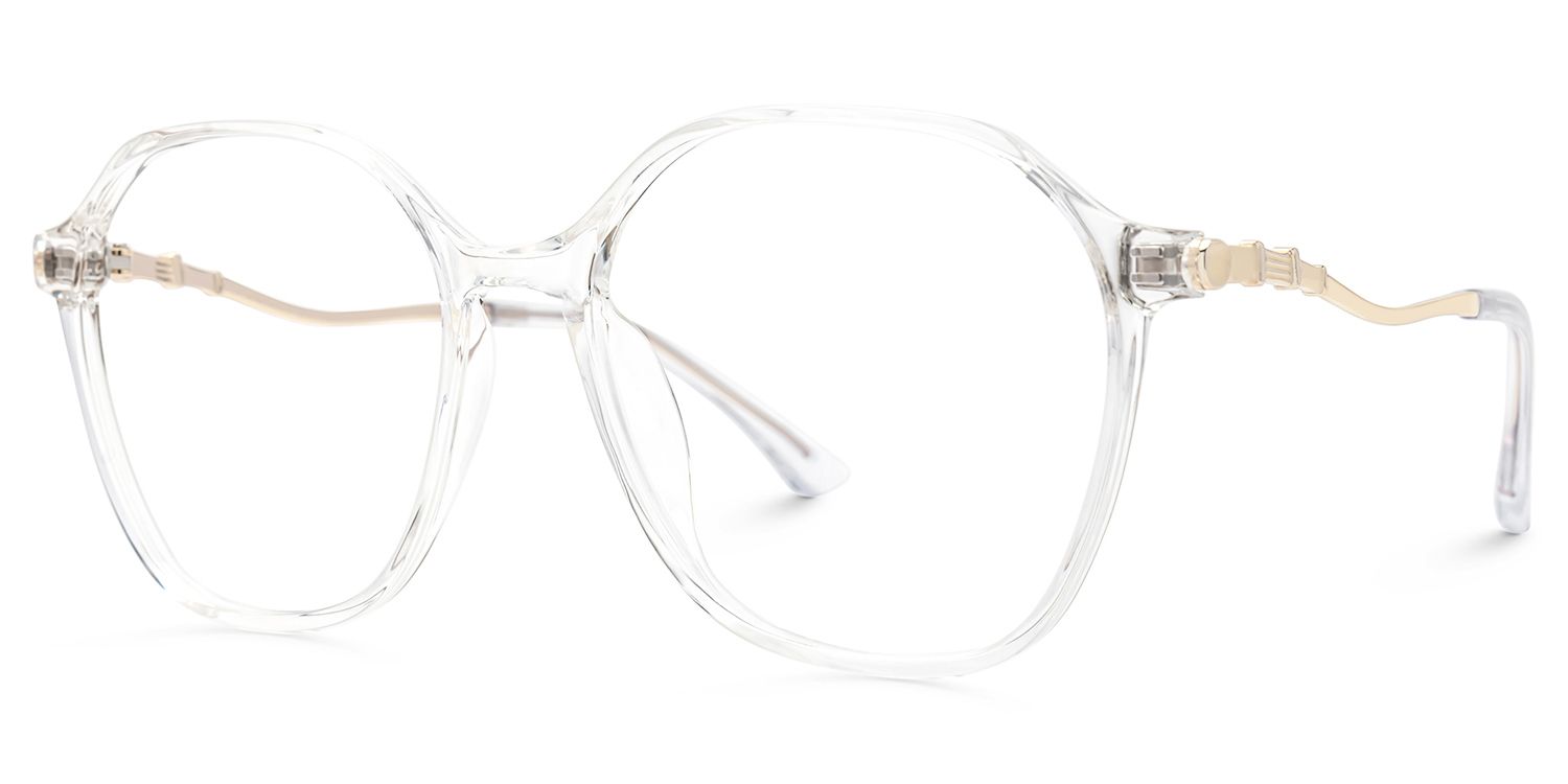Lekesha Thin Glasses Frames with Clear in Geometric Design | ZEELOOL UK1