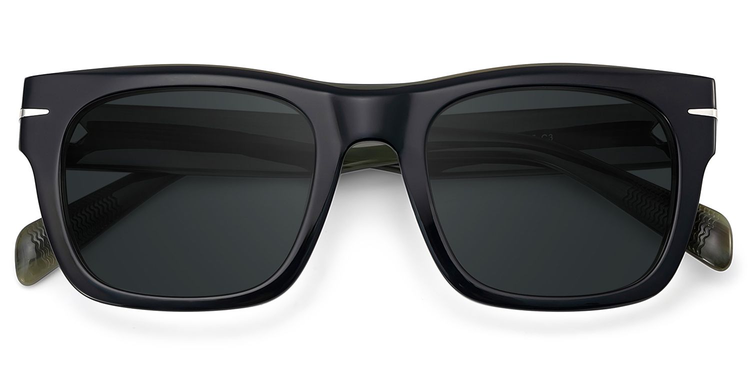 Renzo Black Rectangle Sunglasses to Frame Your Face | ZEELOOL UK1