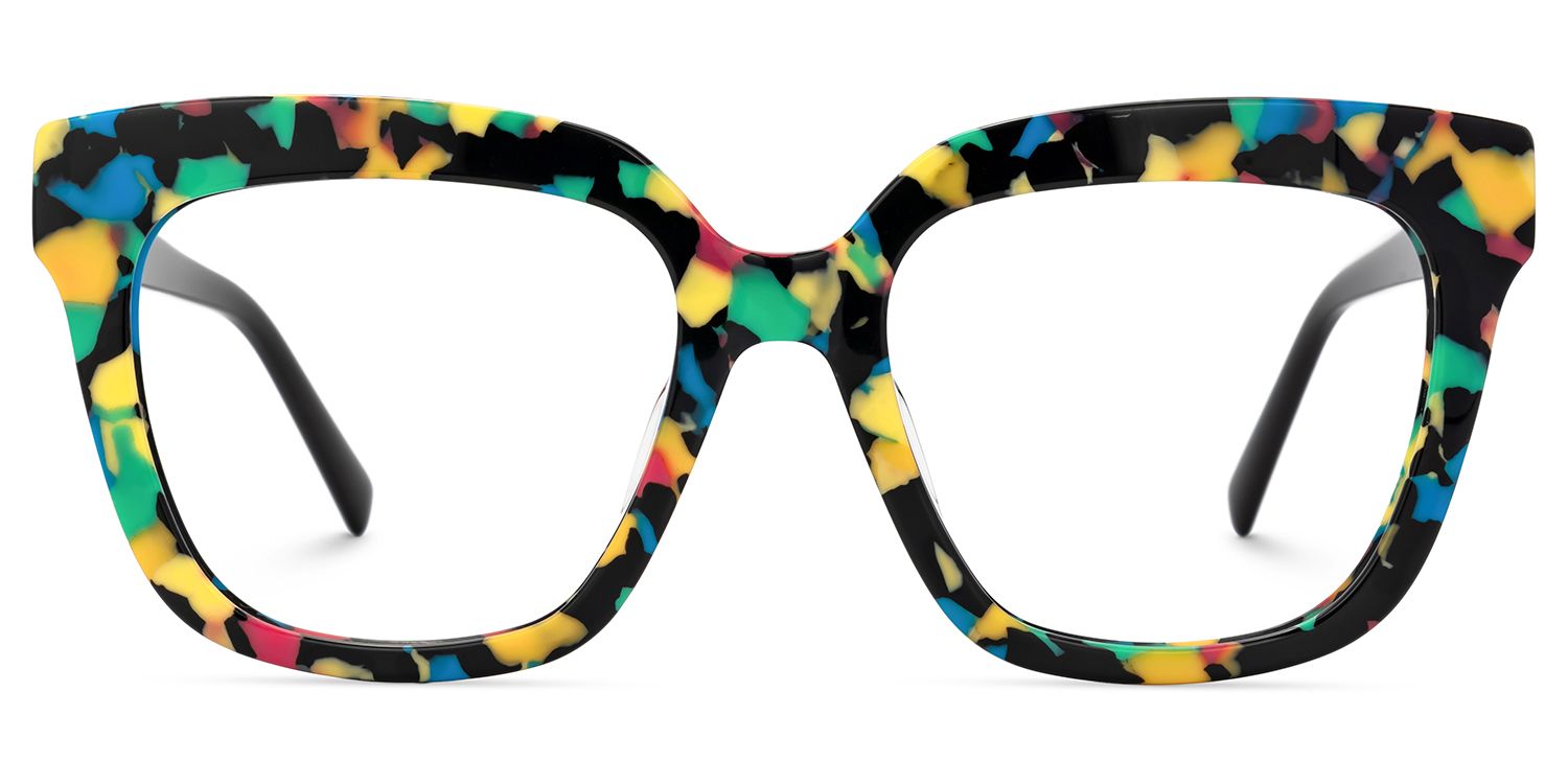 Square Speckled Glasses - Nina Acetate Frame Glasses1