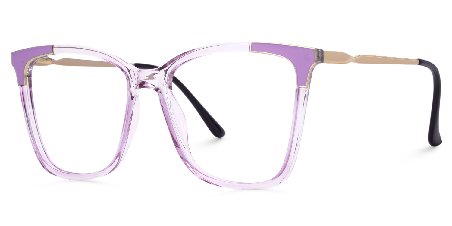 Purple Square Frame Glasses2