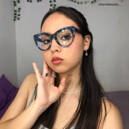 Starry Cateye Blue Glasses7