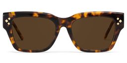 Marlowe Rectangle Tortoise Polarized Sunglasses0