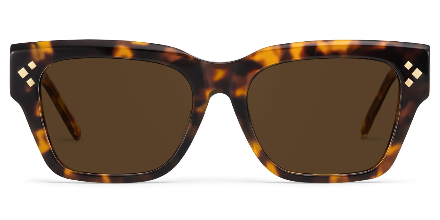 Marlowe Tortoise Rectangle Polarized Sunglasses Online | ZEELOOL UK0