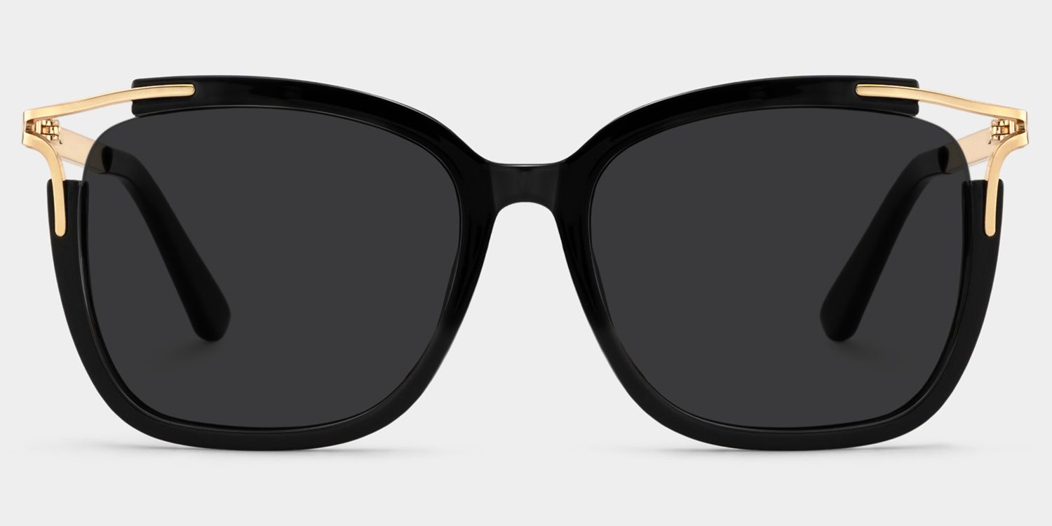 Sidibe Black Square Polarized Sunglasses for Driving | ZEELOOL UK0
