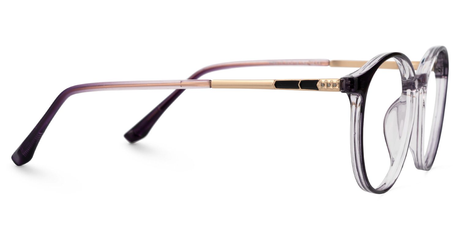 Hodges Round Purple Frame Glasses | ZEELOOL UK2