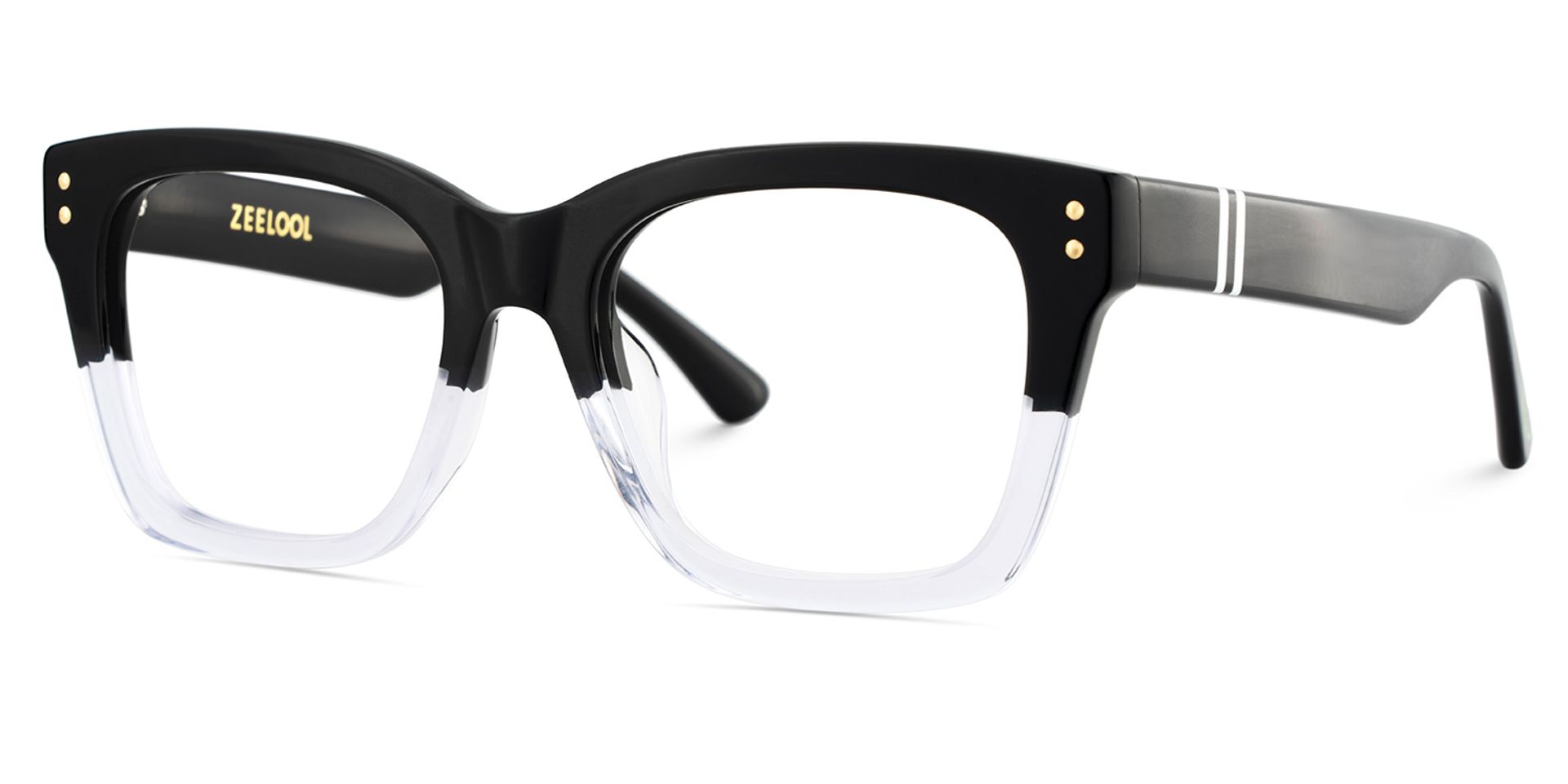 Rectangle Black Clear Eyeglasses- Gaydeh Acetate Frame Glasses3