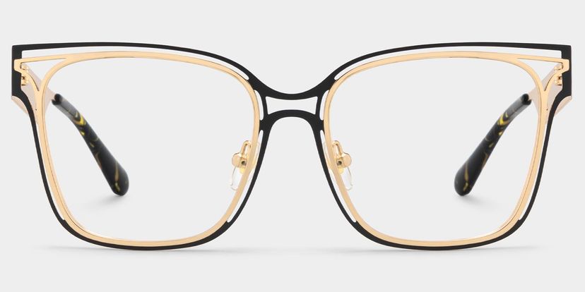 Dacarine Square Black Gold Glasses