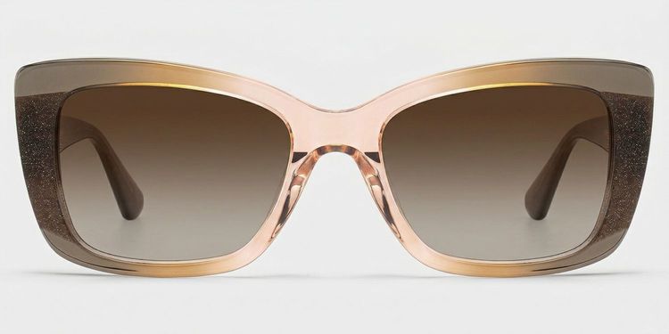 Leona Rectangle Brown Glasses