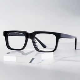 Larsen Black Rectangle Glasses0