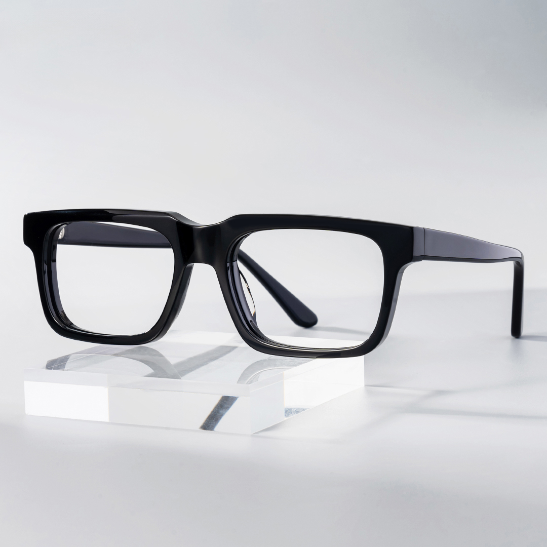 Larsen Rectangle Black Glasses0