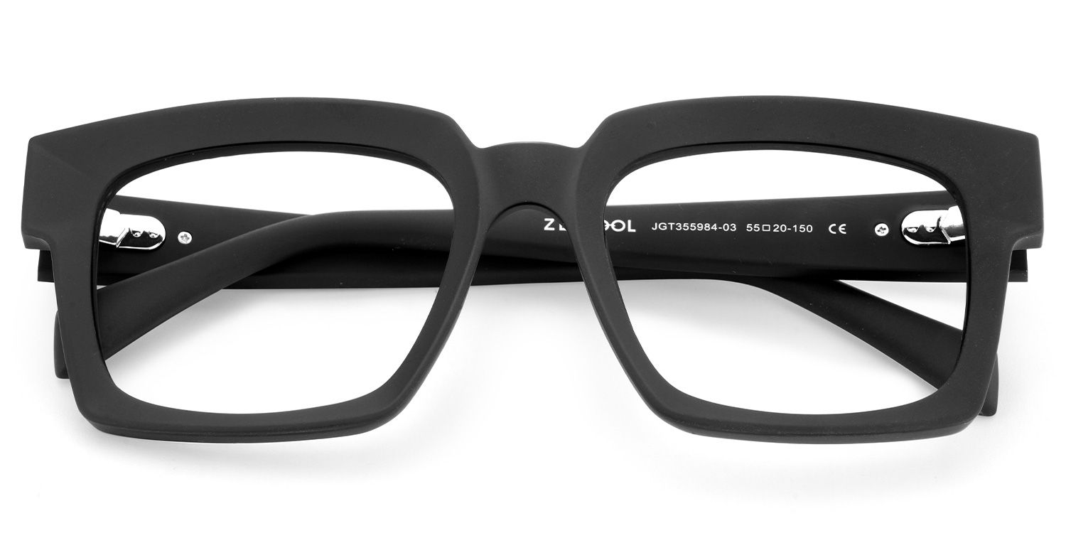 Amadeo TR90 Rectangle Black Frame Glasses | ZEELOOL UK2