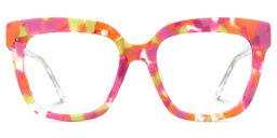 Nina Square Orange Marble Glasses1