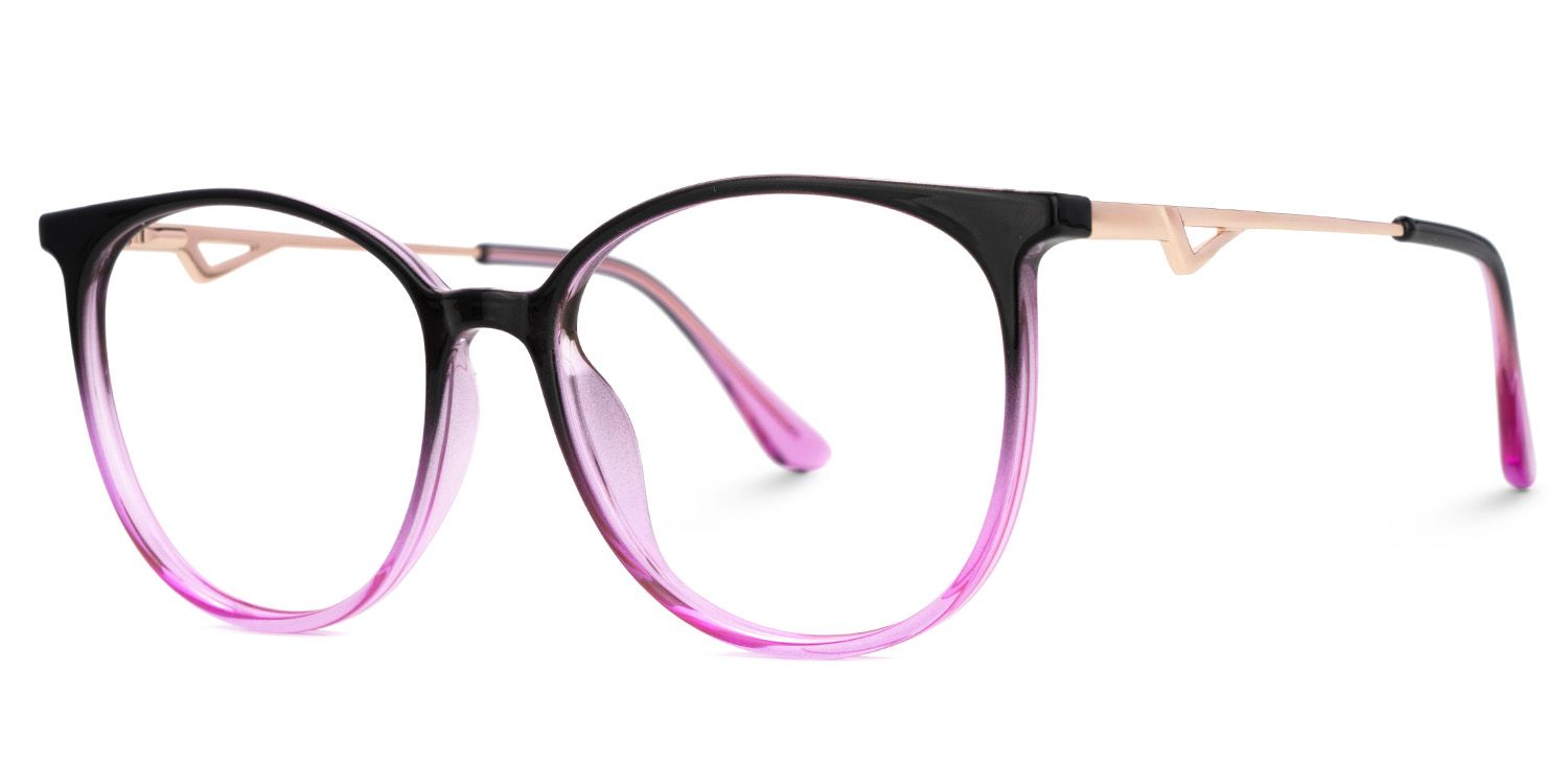 Round Black-Purple Chanty Glasses in thin Frame Style | ZEELOOL UK1