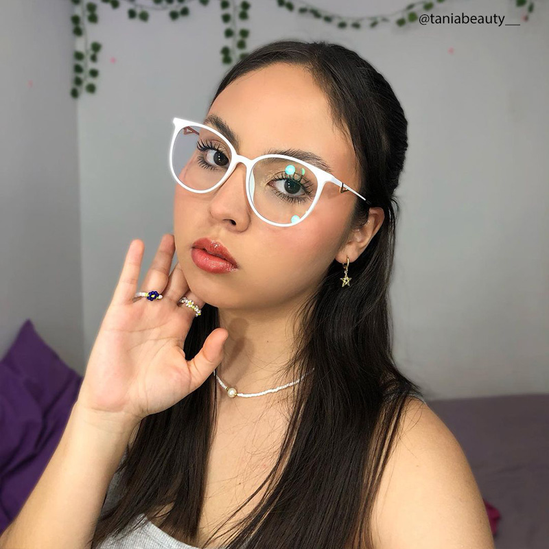 Chanty Round White Thin Frame Glasses | ZEELOOL UK5