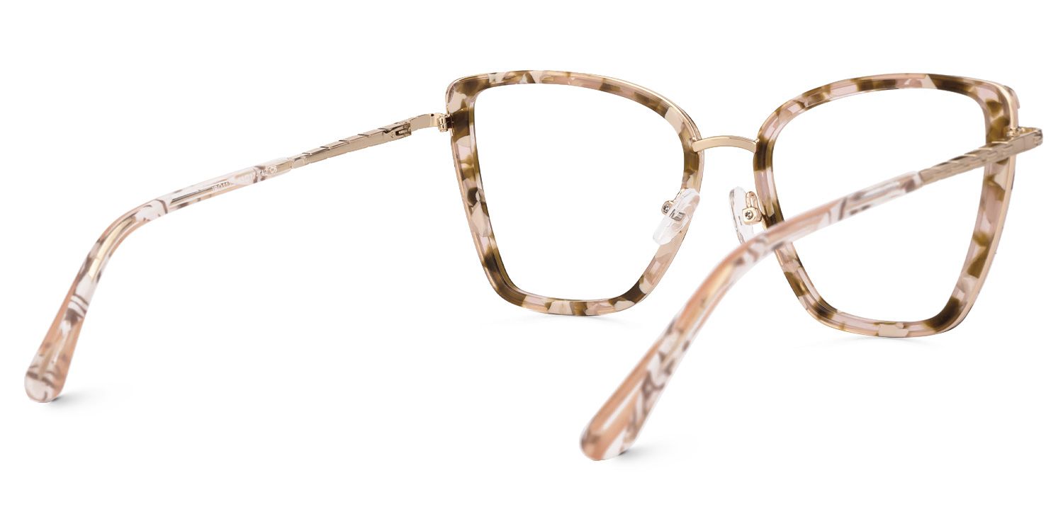 Kesego Square Mixed Material Frame Glasses -Zeelool3