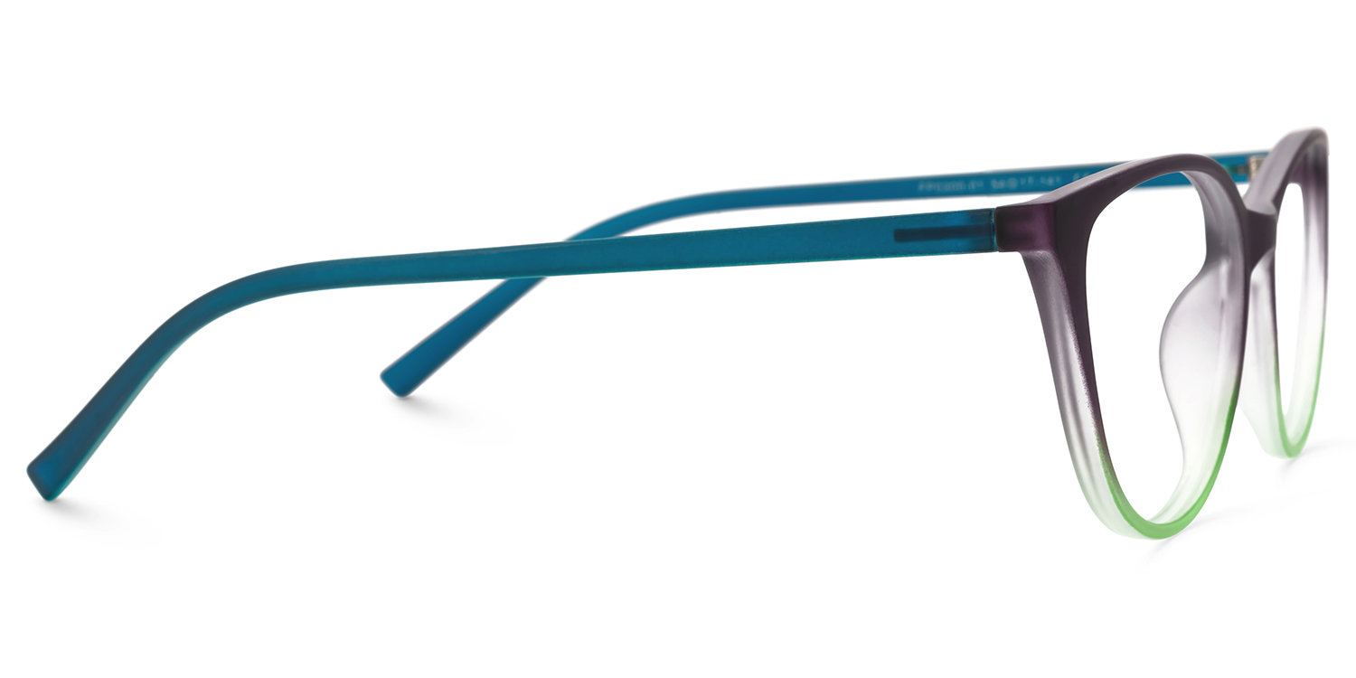 Lucy Cat-Eye Purple-Green Frame Glasses | ZEELOOL UK2