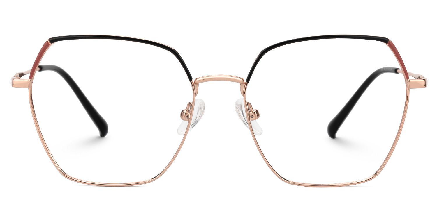 Marlon Geometric Two-Tone Full-Rim Glasses | ZEELOOL UK0