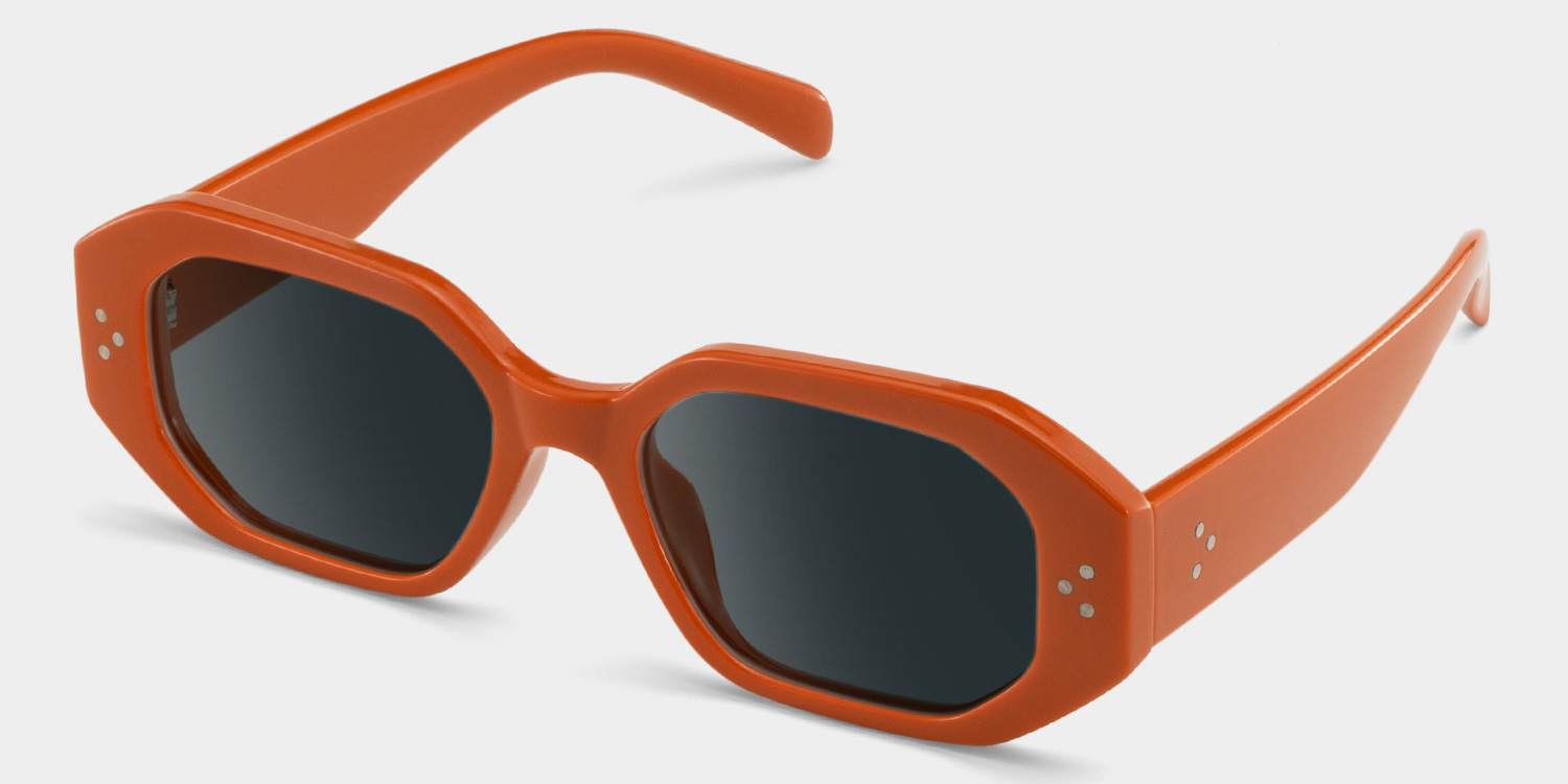 Soleil orange Frame Polarized Sunglasses with rectangle Style Online | ZEELOOL UK2