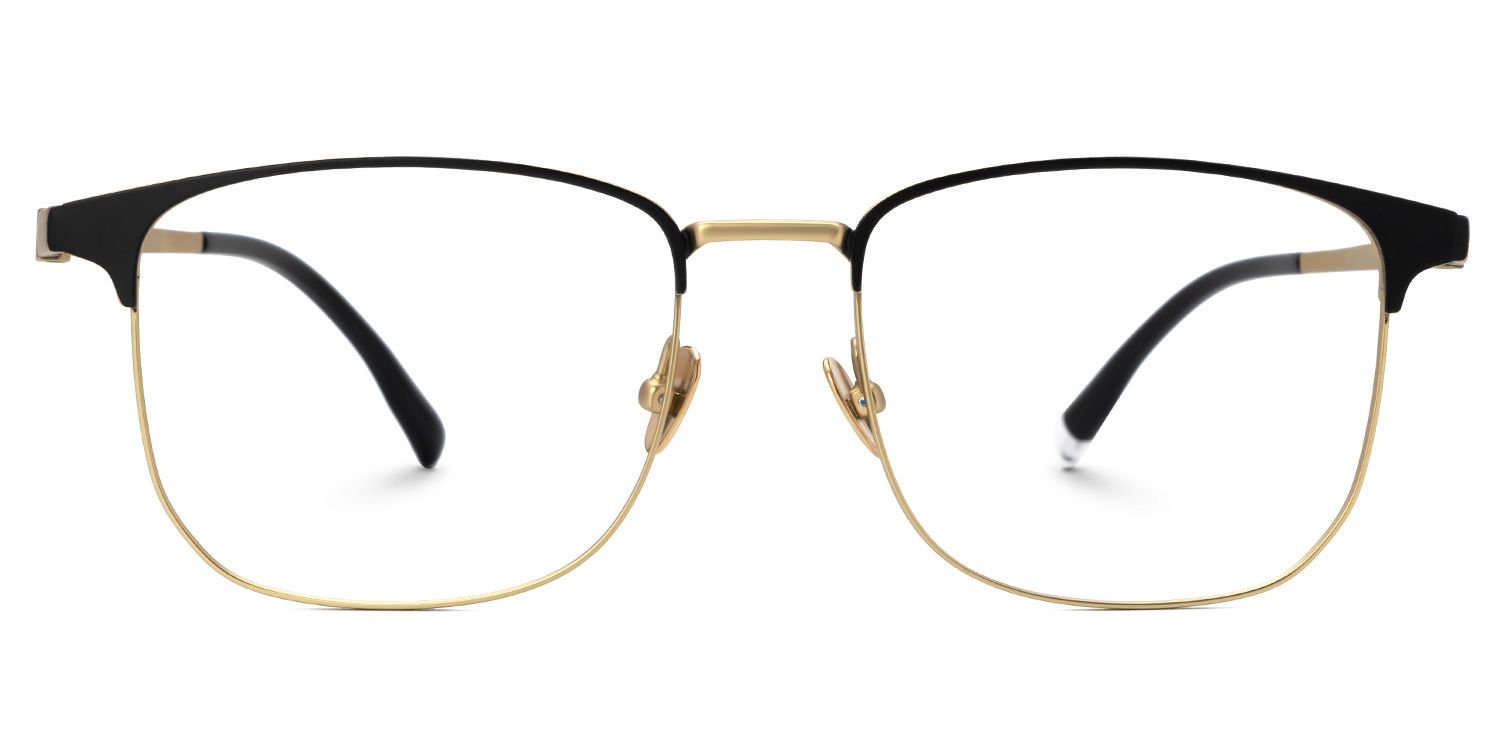 Rondon Titanium Rectangle Gold Frame Glasses | ZEELOOL UK0