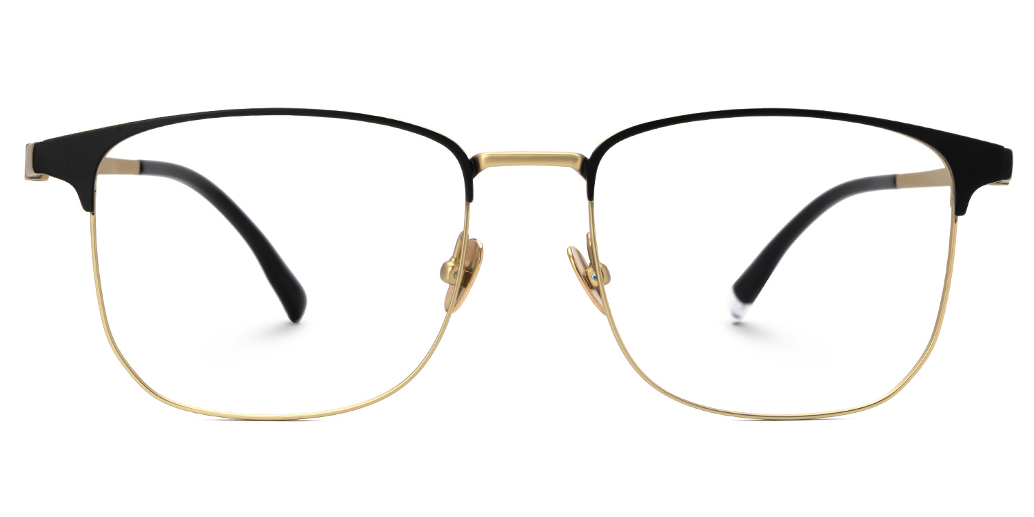 Rondon Titanium Rectangle Gold Frame Glasses | ZEELOOL UK0
