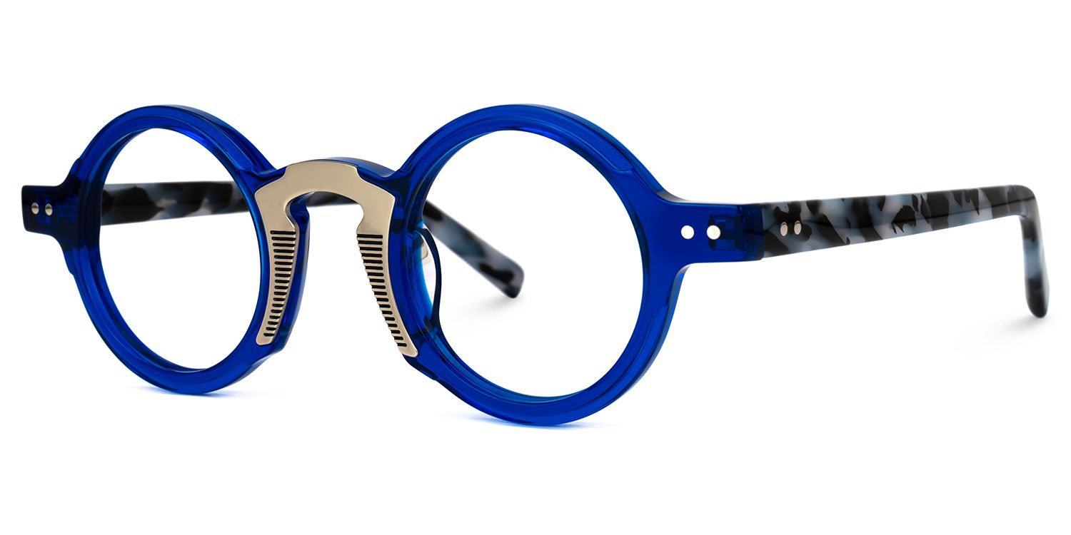Danyelle Round Blue Glasses1