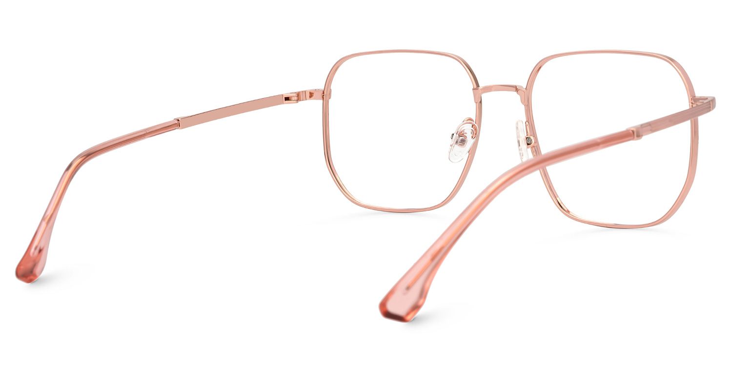 Kerbye Square Pink Eyeglasses with Titanium Material -Zeelool3