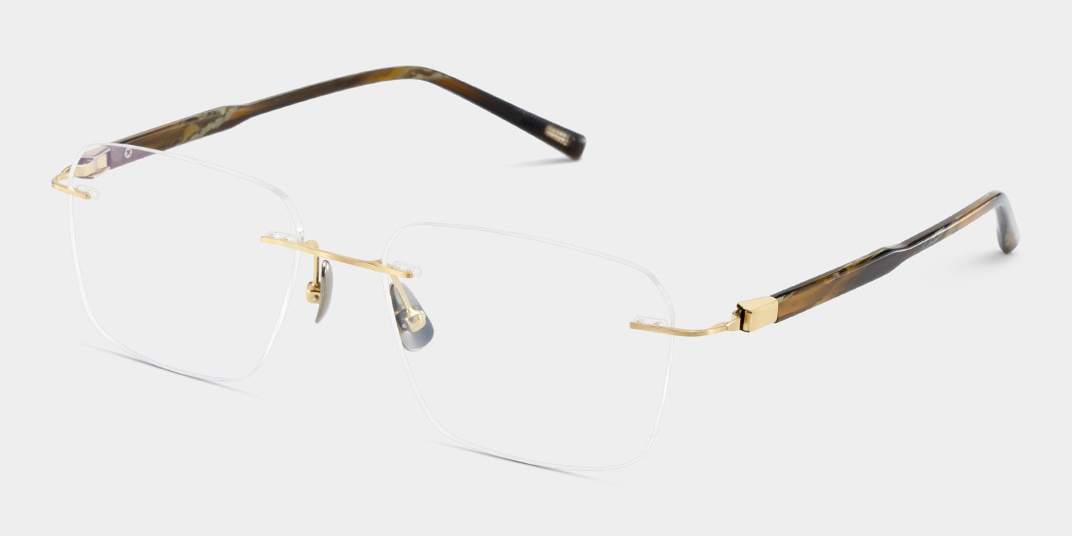 Claire Rectangle Gold Frame Eyeglasses for Man| ZEELOOL UK4