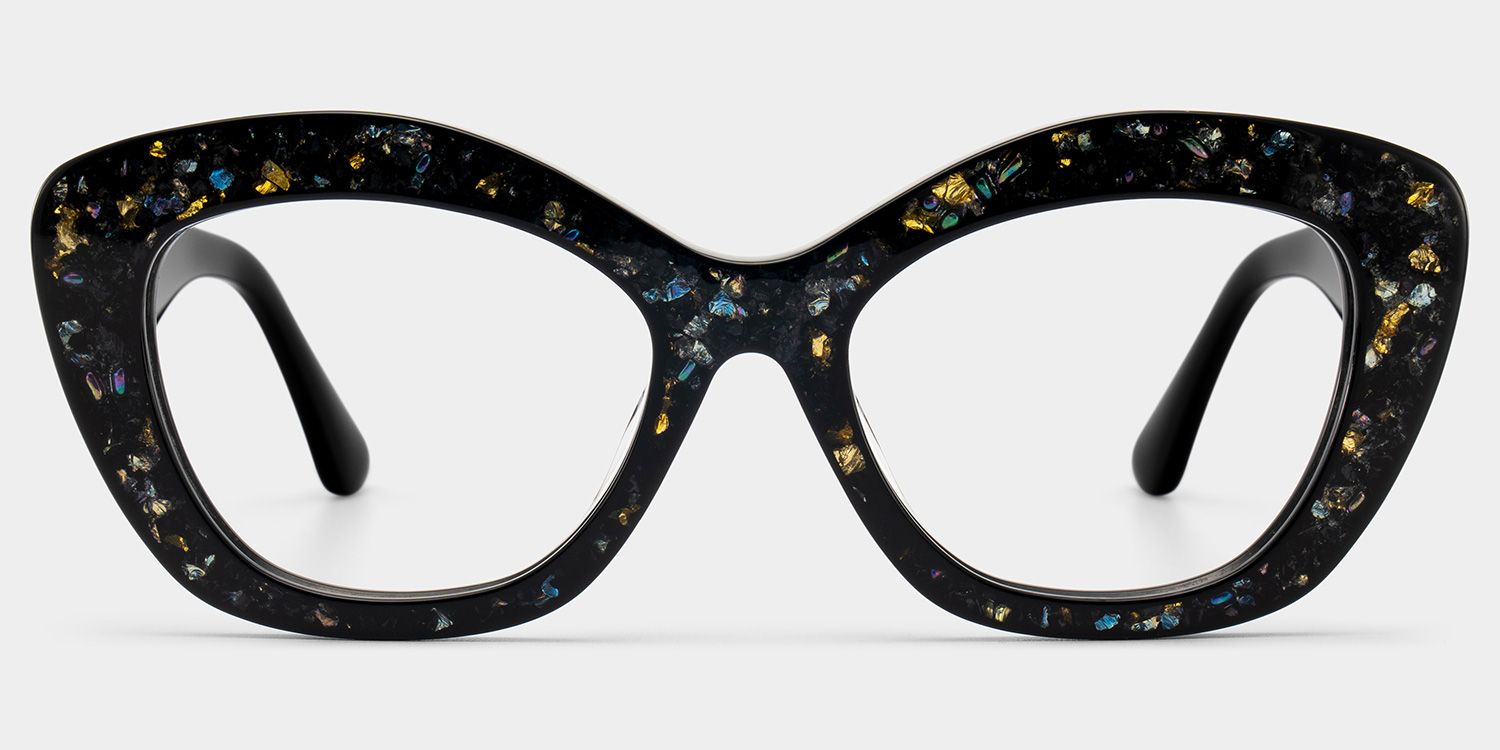 Giselle Black Cat Eye Glasses with Rhinestones | ZEELOOL1