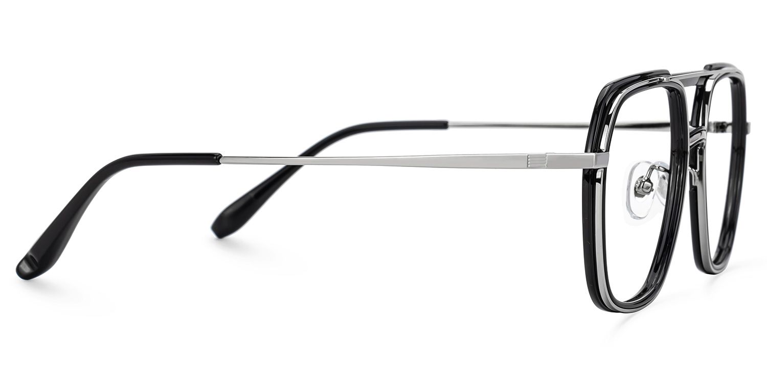 Black Vergie Aviator Frame Eyeglasses | ZEELOOL UK2