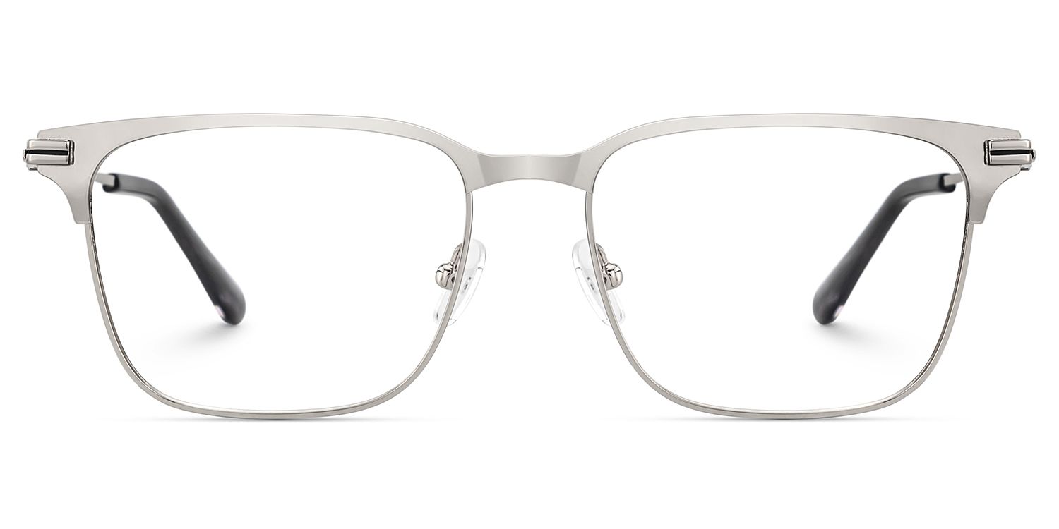 Marshall Silver Rectangle Prescription Glasses | ZEELOOL UK1