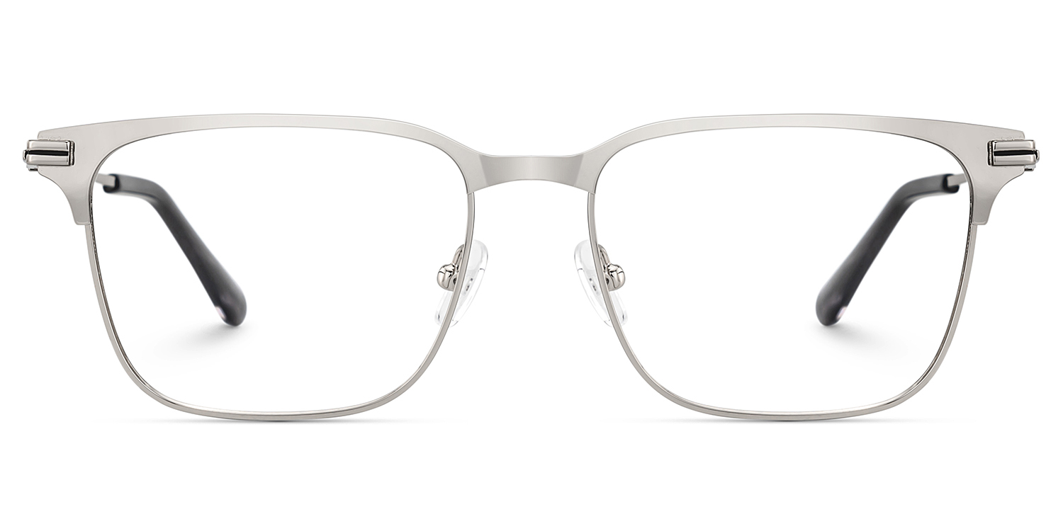 Marshall Silver Rectangle Prescription Glasses | ZEELOOL UK1