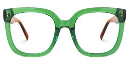 Ebony Square Green Glasses0