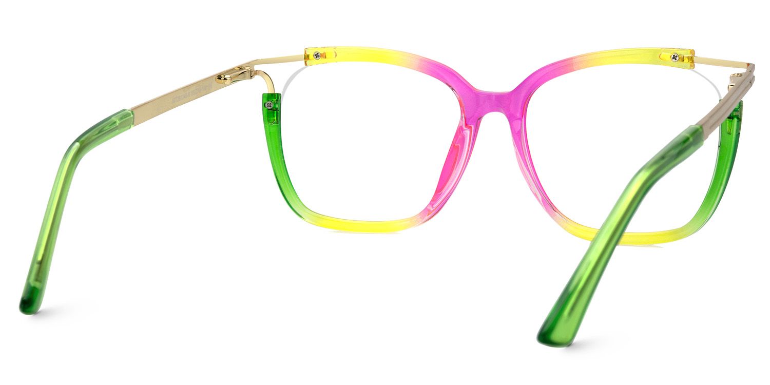 Spring hinges Sidibe Eyeglasses, Sidibe Green Square Glasses Frames -Zeelool3