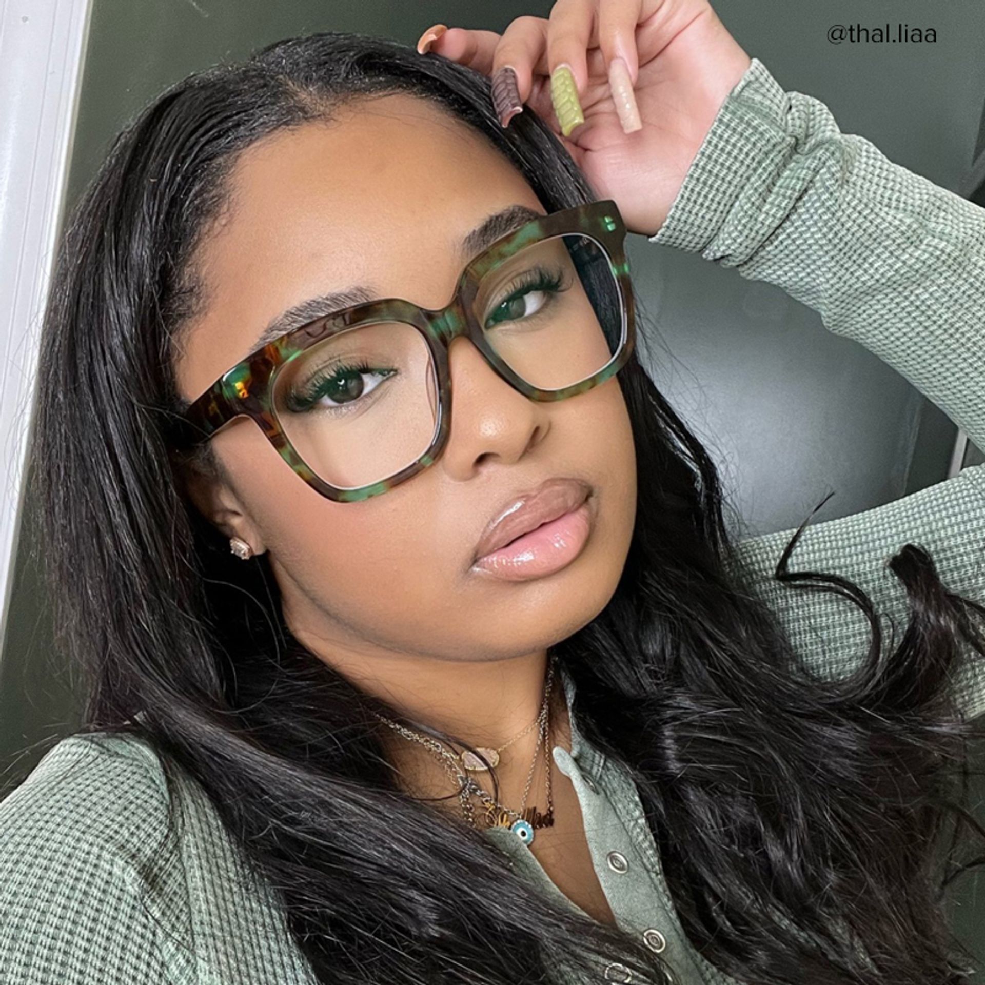 Xion Green-Tortoise Square Frames Glasses | ZEELOOL UK5