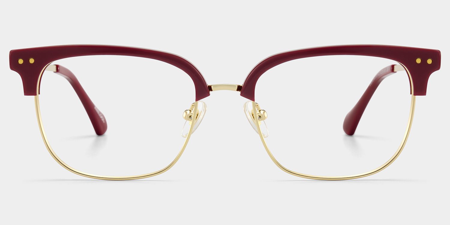 Nathan Red Frame Glasses with Browline Frame Online | ZEELOOL1