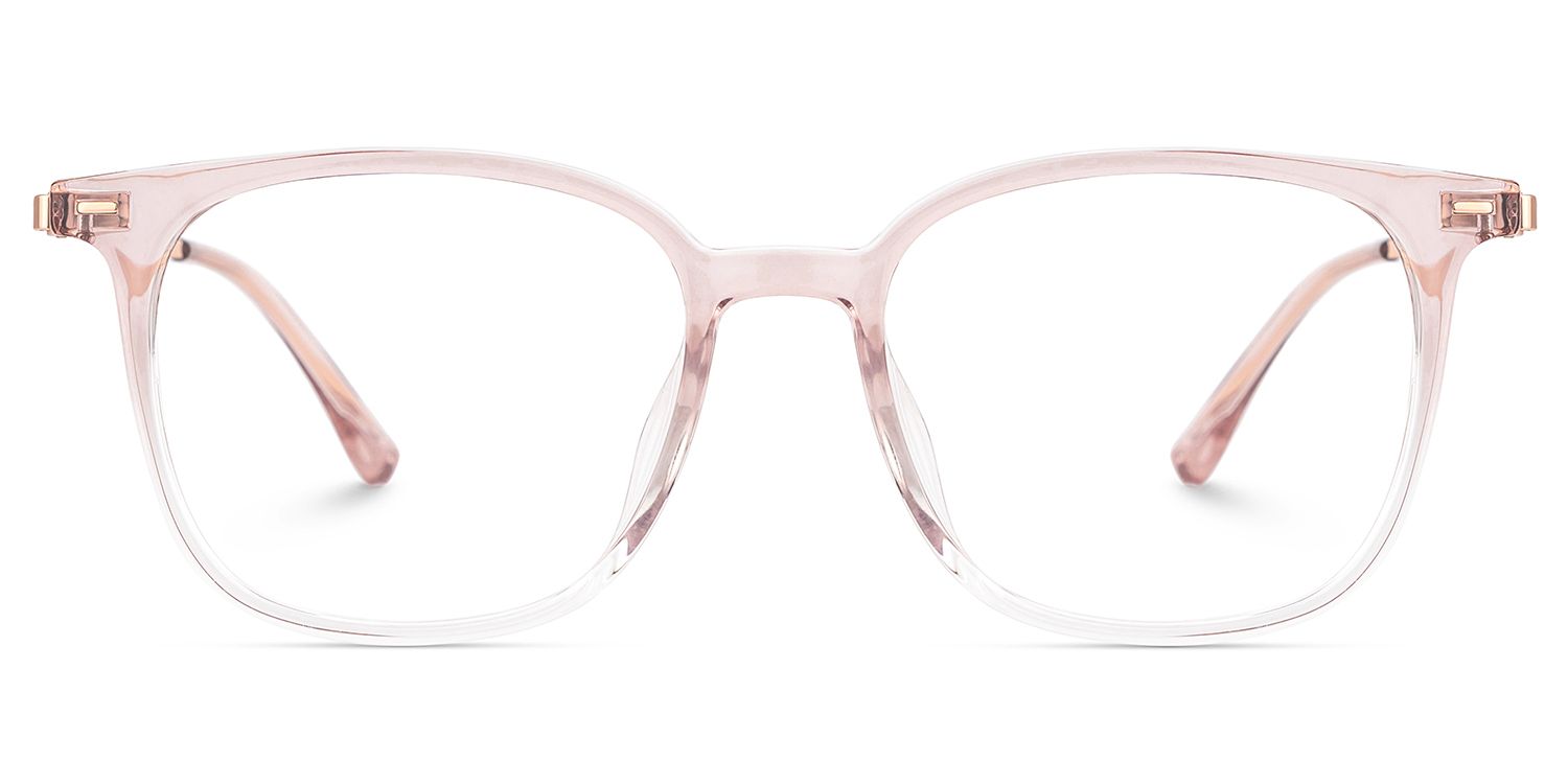 Cora Square Pink Frame Eyeglasses for Woman| ZEELOOL UK1