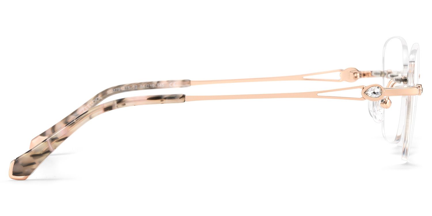 Rectangle Rose Gold Eyeglasses- Seth Metal Frame Glasses4