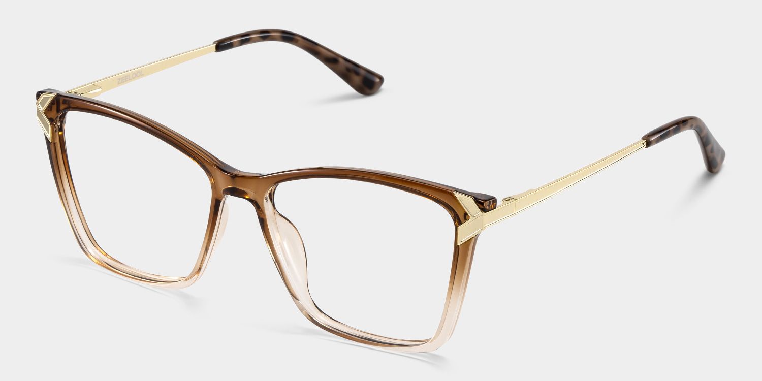 Mia brown square frame glasses Online | ZEELOOL3